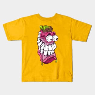 Purple monster teeth Kids T-Shirt